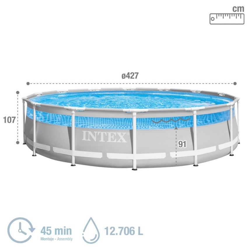 Piscinas elevadas INTEX Clearview com depuradora | Intex.pt