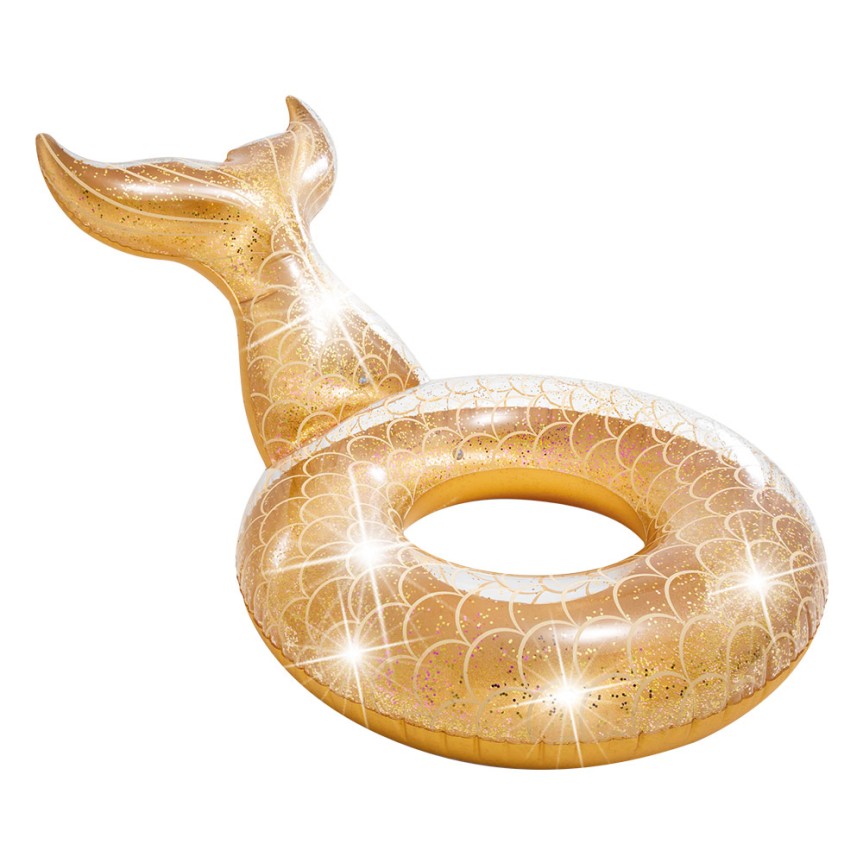 Flutuador Dourado Glitter Cauda da Sereia INTEX