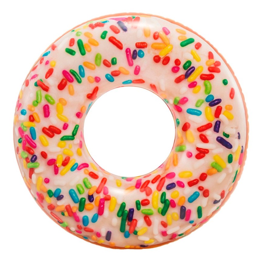 Roda insuflável donut branco Intex impressão realista 99 cm