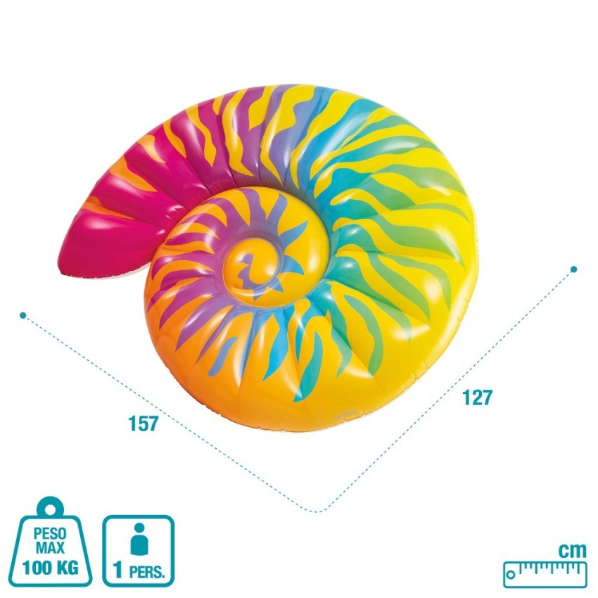 Colchão de concha inflável arco-íris | INTEX