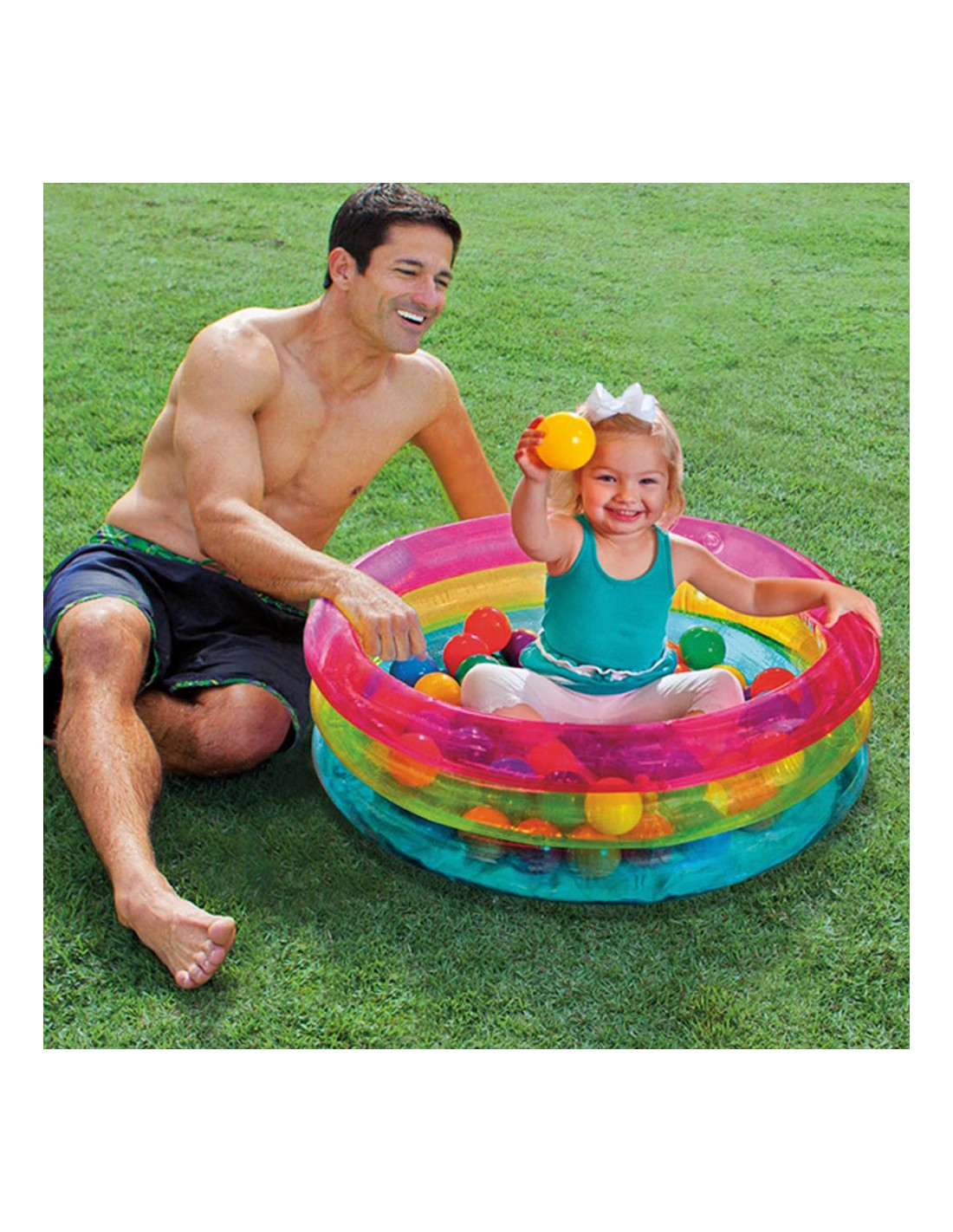 Parque piscina de bolas hinchable para bebé con 100 bolas
