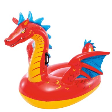 Boia de piscina em forma de dragão com alças 198x173 cm