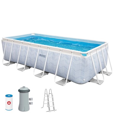 Piscina retangular desmontável Chevron 400x200 cm | Intex.pt