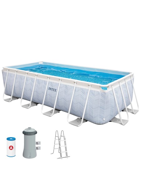 Piscina retangular desmontável Chevron 400x200 cm | Intex.pt