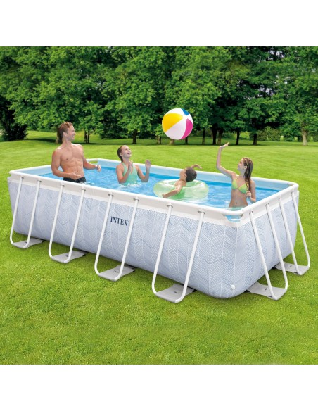 Piscina retangular desmontável Chevron 400x200 cm | Intex.pt
