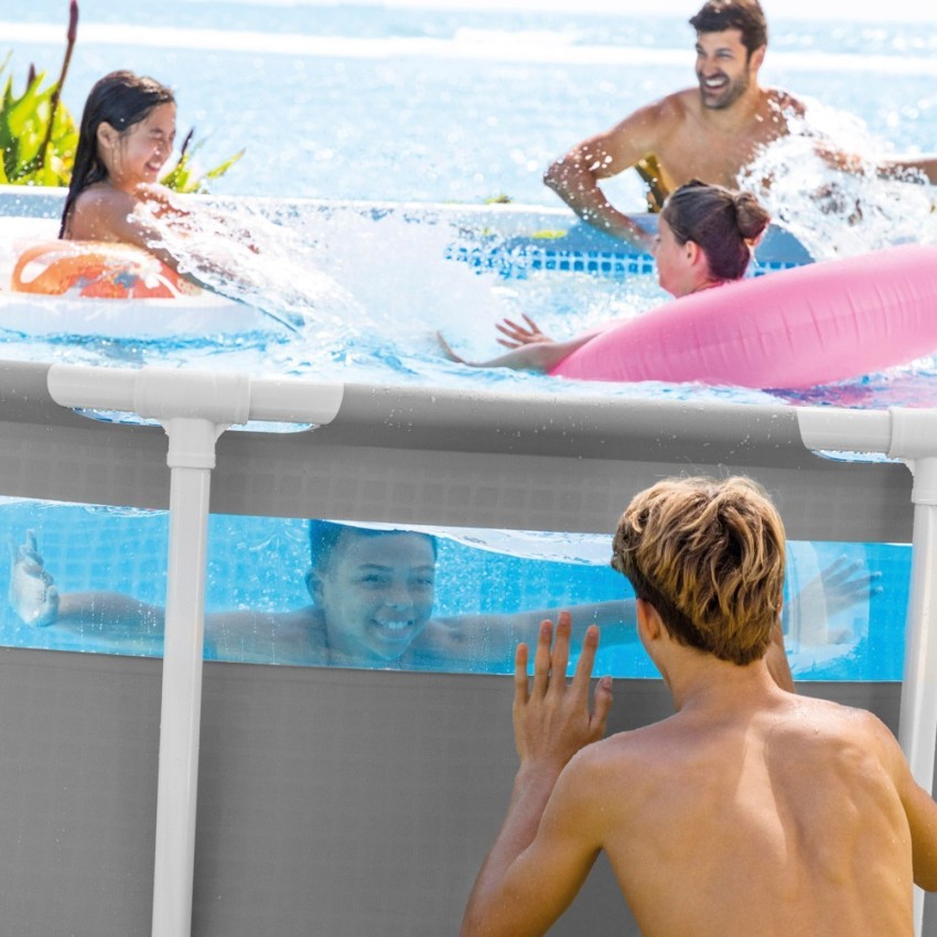 Pack Piscina tubular Prism Frame Clearview Ø488x122 cm com 6 acessórios | INTEX
