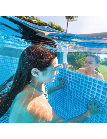 Pack Piscina tubular Prism Frame Clearview Ø488x122 cm com 6 acessórios | INTEX