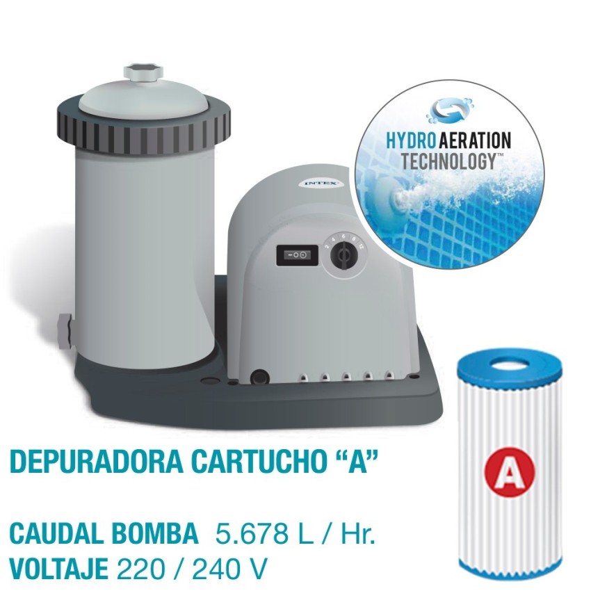 Pack Piscina tubular Prism Frame Clearview Ø488x122 cm com 6 acessórios | INTEX