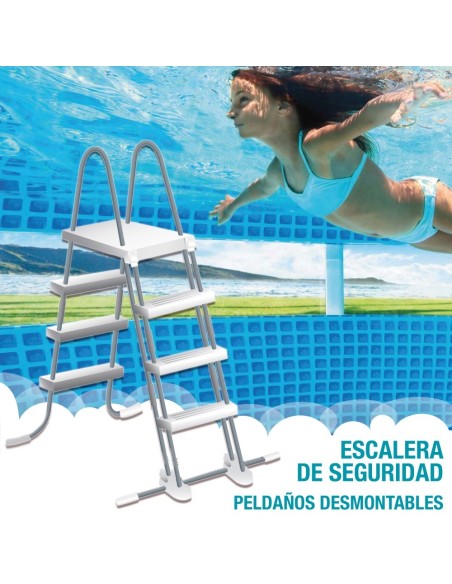 Pack Piscina tubular Prism Frame Clearview Ø488x122 cm com 6 acessórios | INTEX
