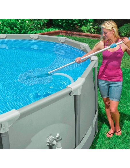 Pack Piscina tubular Prism Frame Clearview Ø488x122 cm com 6 acessórios | INTEX