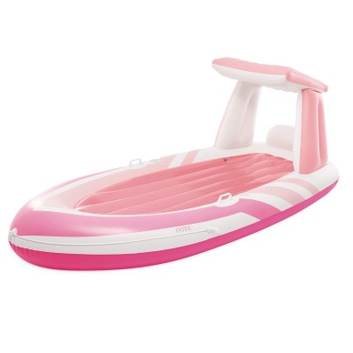 Colchão inflável Pink Paradise com teto e porta-copos | INTEX