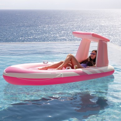 Colchão inflável Pink Paradise com teto e porta-copos | INTEX 2