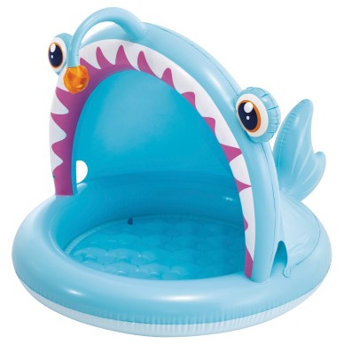 Piscina infantil Angler Fish com proteção solar e piso acolchoado | INTEX