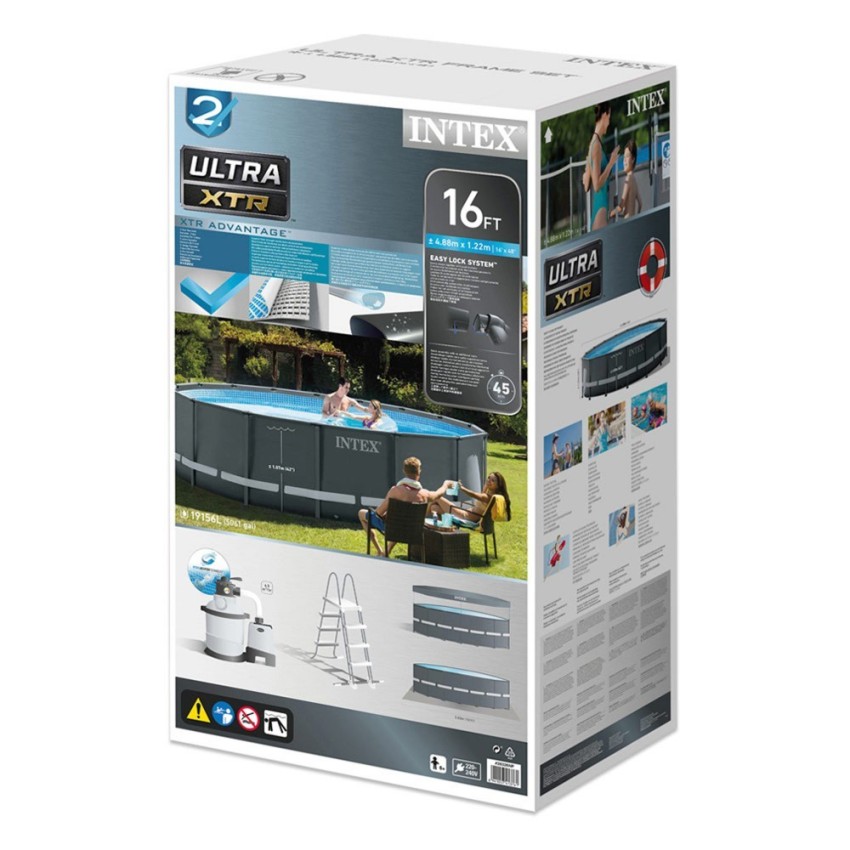 Pack Ultra XTR Frame 488x122 cm piscina redonda com 5 acessórios| INTEX