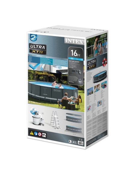 Pack Ultra XTR Frame 488x122 cm piscina redonda com 5 acessórios| INTEX