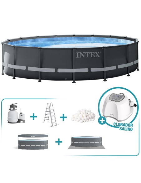 Pack Ultra XTR Frame 488x122 cm piscina redonda com 5 acessórios| INTEX