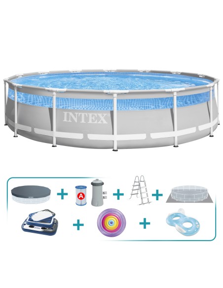 Pack Piscina Prism Frame Ø427 cm com 8 acessórios | INTEX