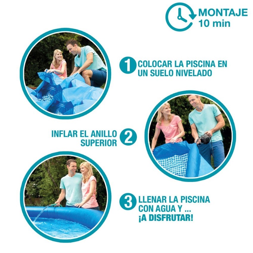 Pack piscina insuflável redonda Easy Set Ø305x61 4 acessórios |INTEX