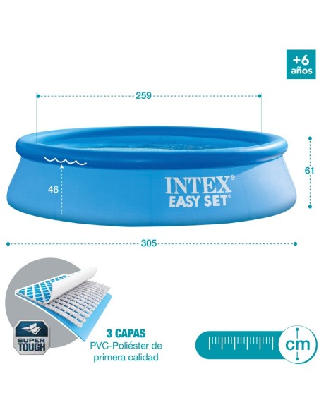 Pack piscina insuflável redonda Easy Set Ø305x61 4 acessórios |INTEX