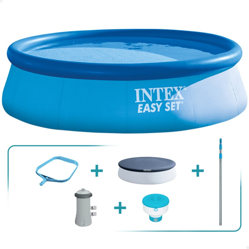 Pack Piscina insuflável Easy Set Ø366x76 cm com 5 acessórios | INTEX