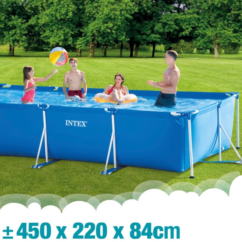 Piscina desmontável retangular Small Frame 450x220x84 cm 5 acessórios
