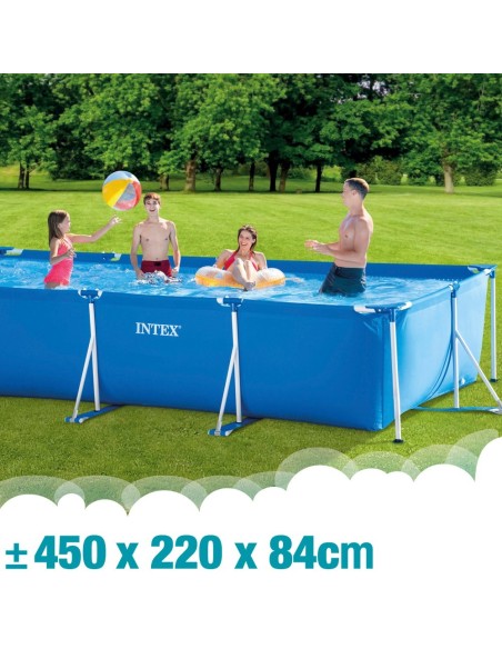 Piscina desmontável retangular Small Frame 450x220x84 cm 5 acessórios