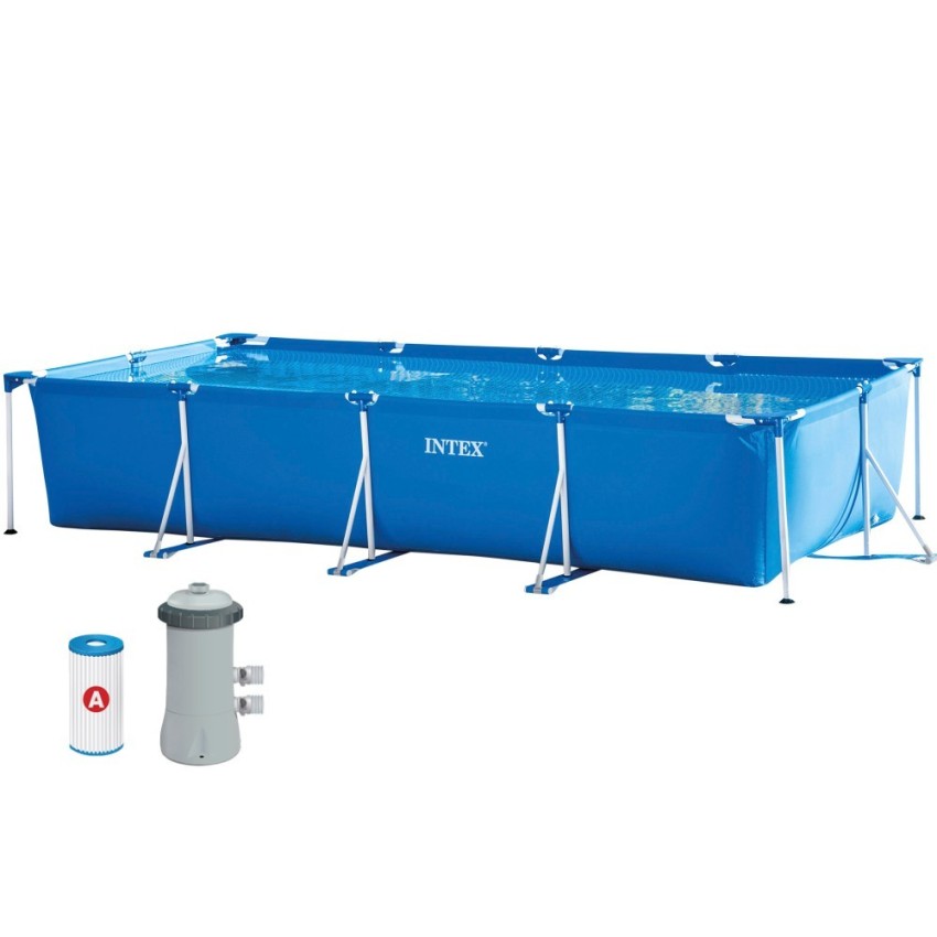 Piscina desmontável retangular Small Frame 450x220x84 cm 5 acessórios