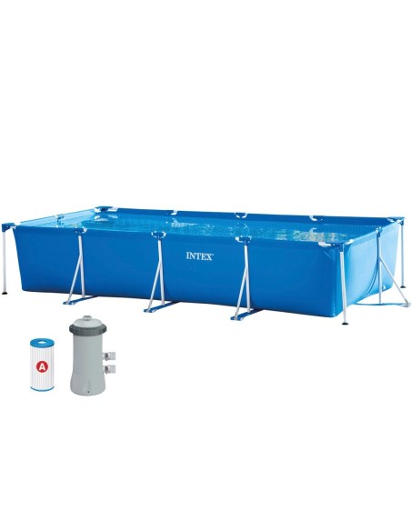 Piscina desmontável retangular Small Frame 450x220x84 cm 5 acessórios