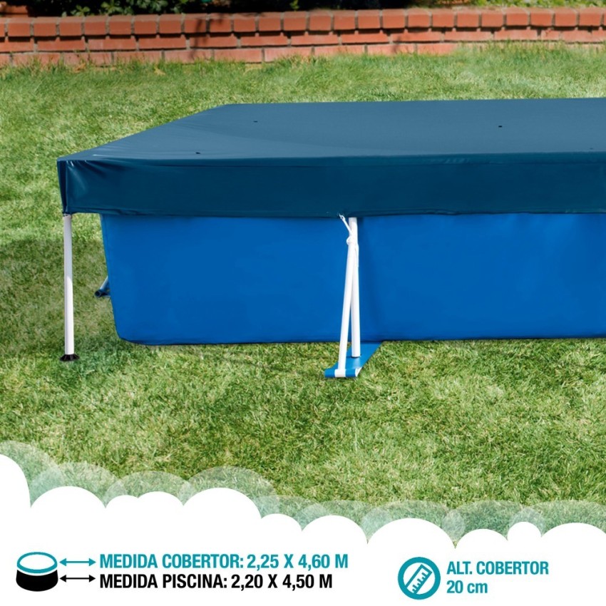 Piscina desmontável retangular Small Frame 450x220x84 cm 5 acessórios