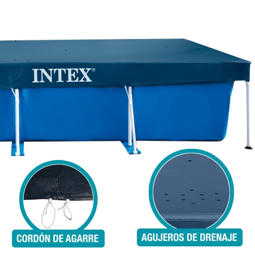 Piscina desmontável retangular Small Frame 450x220x84 cm 5 acessórios