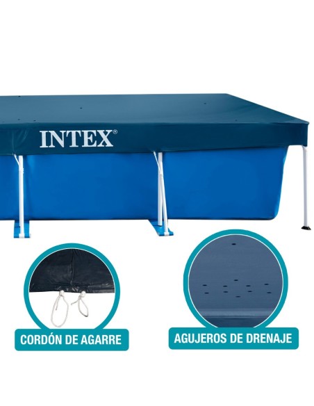 Piscina desmontável retangular Small Frame 450x220x84 cm 5 acessórios