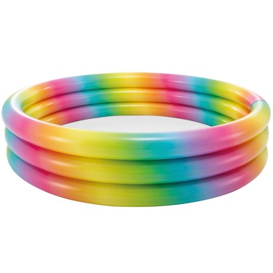 Piscina Insuflável Intex de 3 aros e círculos coloridos| Medidas: 168x38 cm, capacidade 581 litros