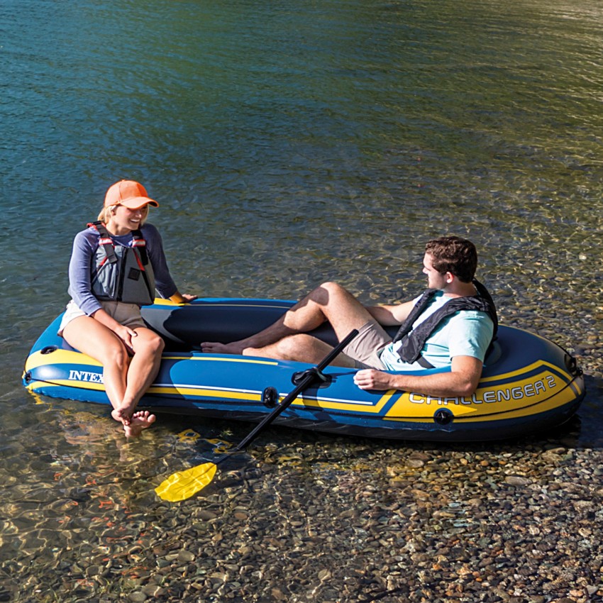 Barco Insufável Challenger 2  | Medidas: 236x114x41 cm | Com remos e bomba de encher
