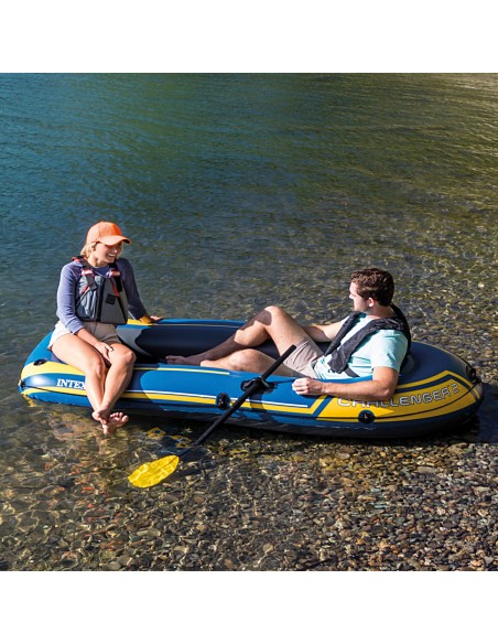Barco Insufável Challenger 2  | Medidas: 236x114x41 cm | Com remos e bomba de encher