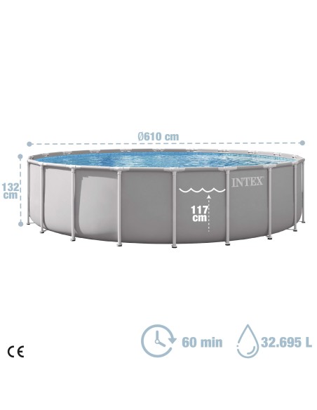 Piscina desmontável D610x132 cm sistema de filtro de cartucho | INTEX