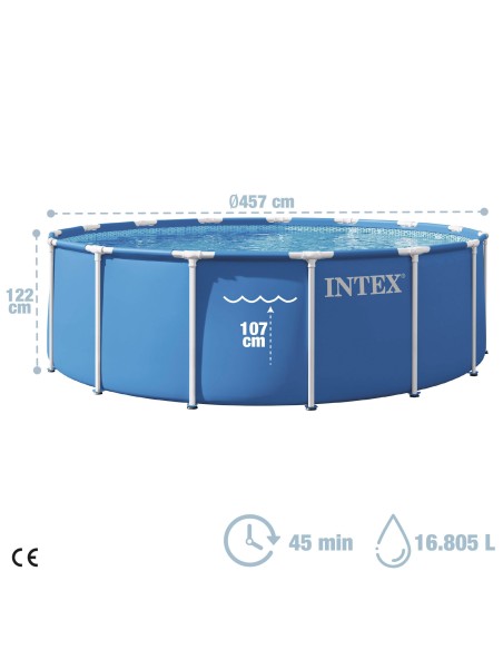 Piscina desmontável D457x122 cm sistema de filtro de cartucho | INTEX