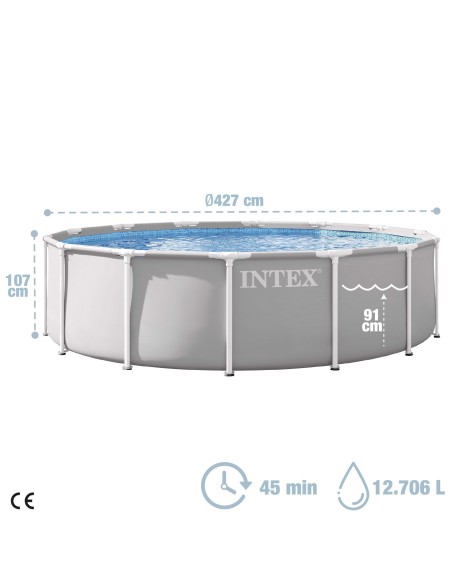 Piscina desmontável D427x107 cm sistema de filtro de cartucho | INTEX