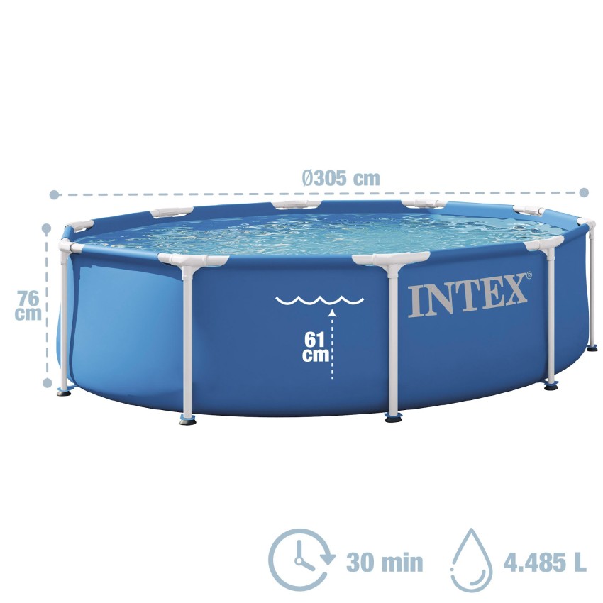 Piscina redonda amovível D305x76 cm Metal Frame | INTEX
