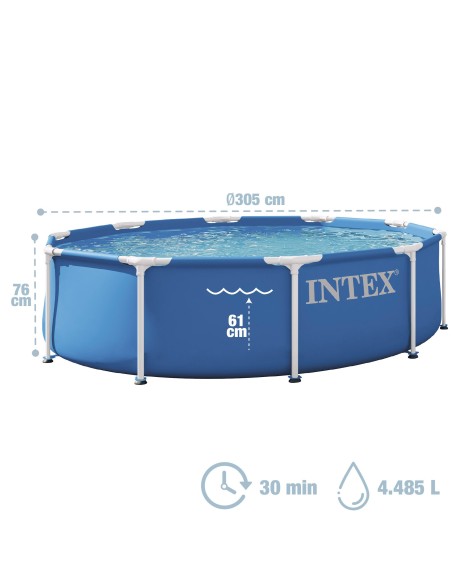 Piscina redonda amovível D305x76 cm Metal Frame | INTEX