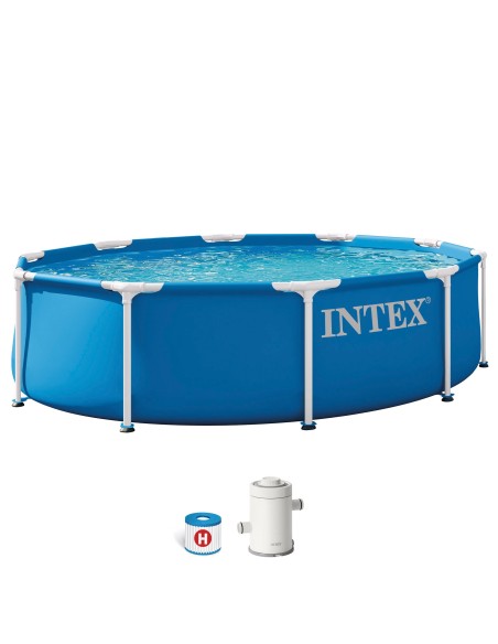 Piscina circular amovível Metal Frame D305x76 cm | INTEX