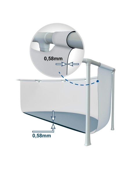 Pack de piscina desmontável retangular Prism Frame de 3 metros com 5 acessórios