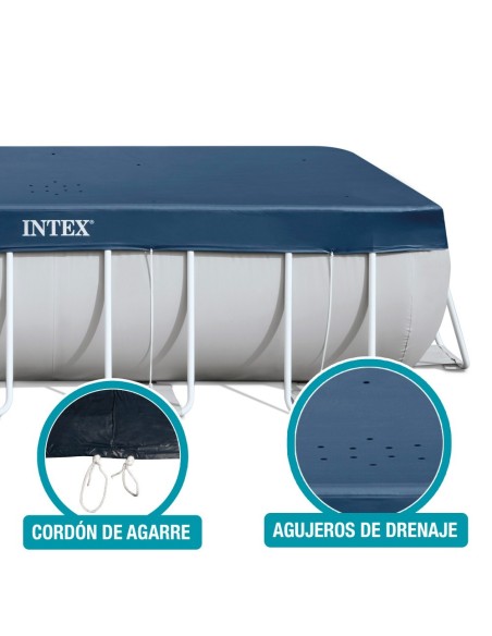 Pack Piscina desmontável retangular Prism Frame de 4 metros com 5 acessórios