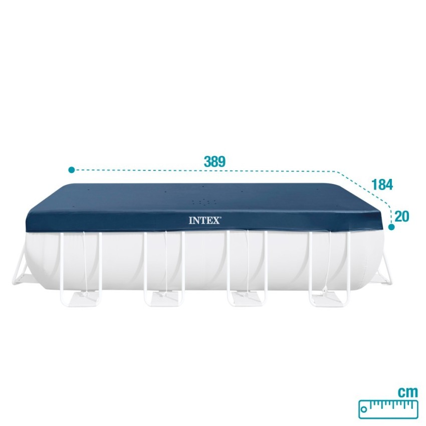 Pack Piscina desmontável retangular Prism Frame de 4 metros com 5 acessórios