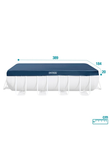 Pack Piscina desmontável retangular Prism Frame de 4 metros com 5 acessórios