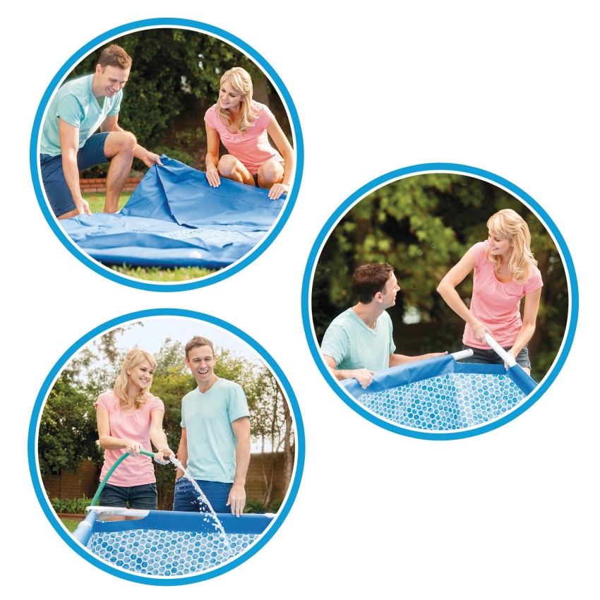 Pack de piscina desmontável retangular Small Frame de 3 metros com 3 acessórios
