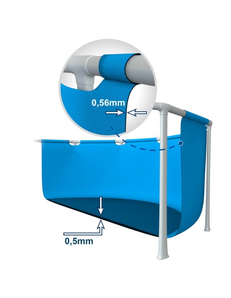 Pack de piscina desmontável retangular Small Frame de 3 metros com 3 acessórios