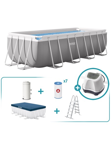 Pack Piscina desmontável retangular Prism Frame de 4 metros com 5 acessórios