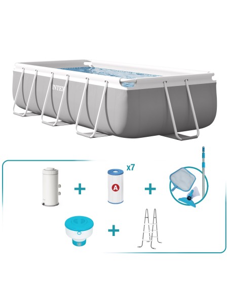 Pack de piscina desmontável retangular Prism Frame de 3 metros com 5 acessórios