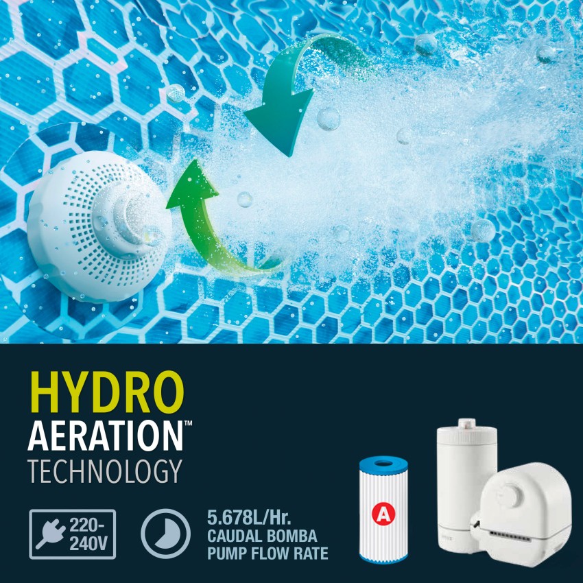 Piscina redonda desmontável 549 cm Design em madeira INTEX | Intex.pt