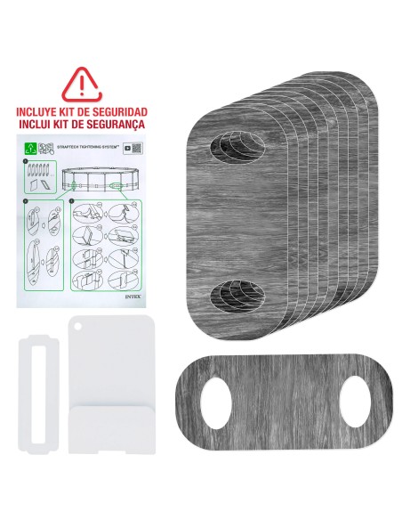 Piscina redonda desmontável 549 cm Design em madeira INTEX | Intex.pt